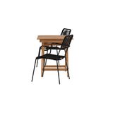 Ghana - Skládací stůl - Natural - Teak - 70*70cm _1+ Křeslo Lindos - Black Alu / Black Lano _2