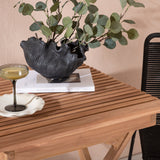 Ghana - Skládací stůl - Přírodní - Teak - 70*70cm _1+ Lindos Stohovací židle - Black Alu / Black Lano _2