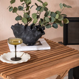 Ghana – Skládací stůl – Přírodní – Teak – 70*70 cm _1+ Stohovací židle Copacabana – Černá/Černá _2
