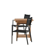 Ghana – Skládací stůl – Přírodní – Teak – 70*70 cm _1+ Stohovací židle Copacabana – Černá/Černá _2