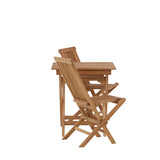 Ghana - Skládací stůl - Přírodní - Teak - 70*70cm _1+ Keňa skládací židle s područkou - Teak _2CC