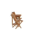 Ghana - Skládací stůl - Přírodní - Teak - 70*70cm _1+ Keňa skládací židle s područkou - Teak _2CC