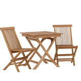 Ghana - Skládací stůl - Přírodní - Teak - 70*70cm _1+ Keňa skládací židle s područkou - Teak _2CC