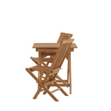 Ghana - Skládací stůl - Přírodní - Teak - 70*70cm _1+ Keňa skládací židle s područkou - Teak _2CC