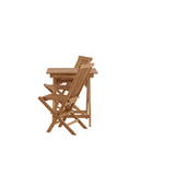 Ghana - Skládací stůl - Přírodní - Teak - 70*70cm _1+ Keňa skládací židle s područkou - Teak _2CC
