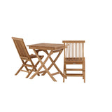 Ghana - Skládací stůl - Přírodní - Teak - 70*70cm _1+ Keňa skládací židle s područkou - Teak _2CC