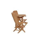 Keňa - Skládací stůl- Natural - Teak - 70*70cm _1+ Ghana - Skládací židle- Natural - Teak - _2