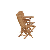 Keňa - Skládací stůl- Natural - Teak - 70*70cm _1+ Ghana - Skládací židle- Natural - Teak - _2