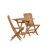 Keňa - Skládací stůl- Natural - Teak - 70*70cm _1+ Ghana - Skládací židle- Natural - Teak - _2