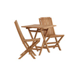Keňa - Skládací stůl- Natural - Teak - 70*70cm _1+ Ghana - Skládací židle- Natural - Teak - _2
