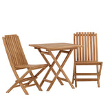 Keňa - Skládací stůl- Natural - Teak - 70*70cm _1+ Ghana - Skládací židle- Natural - Teak - _2