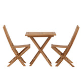 Keňa - Skládací stůl- Natural - Teak - 70*70cm _1+ Ghana - Skládací židle- Natural - Teak - _2