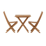 Keňa - Skládací stůl- Natural - Teak - 70*70cm _1+ Ghana - Skládací židle- Natural - Teak - _2