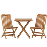 Keňa - Skládací stůl- Natural - Teak - 70*70cm _1+ Ghana - Skládací židle- Natural - Teak - _2