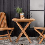 Keňa - Skládací stůl- Natural - Teak - 70*70cm _1+ Ghana - Skládací židle- Natural - Teak - _2