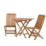 Keňa - Skládací stůl- Natural - Teak - 70*70cm _1+ Ghana - Skládací židle- Natural - Teak - _2