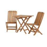 Keňa - Skládací stůl- Natural - Teak - 70*70cm _1+ Ghana - Skládací židle- Natural - Teak - _2