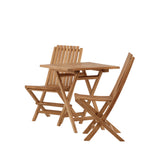 Keňa - Skládací stůl- Natural - Teak - 70*70cm _1+ Ghana - Skládací židle- Natural - Teak - _2