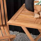 Keňa - Skládací stůl- Natural - Teak - 70*70cm _1+ Ghana - Skládací židle- Natural - Teak - _2