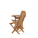 Keňa - Skládací stůl- Natural - Teak - 70*70cm _1+ Ghana - Skládací židle- Natural - Teak - _2