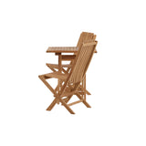 Keňa - Skládací stůl- Natural - Teak - 70*70cm _1+ Ghana - Skládací židle- Natural - Teak - _2