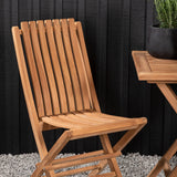 Keňa - Skládací stůl- Natural - Teak - 70*70cm _1+ Ghana - Skládací židle- Natural - Teak - _2