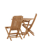 Keňa - Skládací stůl- Natural - Teak - 70*70cm _1+ Ghana - Skládací židle- Natural - Teak - _2