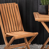 Keňa - Skládací stůl- Natural - Teak - 70*70cm _1+ Ghana - Skládací židle- Natural - Teak - _2