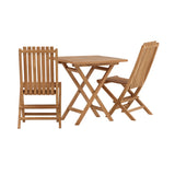 Keňa - Skládací stůl- Natural - Teak - 70*70cm _1+ Ghana - Skládací židle- Natural - Teak - _2