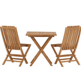 Keňa - Skládací stůl- Natural - Teak - 70*70cm _1+ Ghana - Skládací židle- Natural - Teak - _2