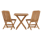 Keňa - Skládací stůl- Natural - Teak - 70*70cm _1+ Ghana - Skládací židle- Natural - Teak - _2