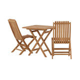 Keňa - Skládací stůl- Natural - Teak - 70*70cm _1+ Ghana - Skládací židle- Natural - Teak - _2