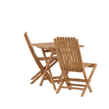 Keňa - Skládací stůl- Natural - Teak - 70*70cm _1+ Ghana - Skládací židle- Natural - Teak - _2