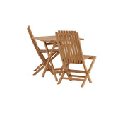 Keňa - Skládací stůl- Natural - Teak - 70*70cm _1+ Ghana - Skládací židle- Natural - Teak - _2