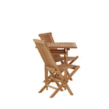 Keňa - Skládací stůl - Přírodní - Teak - 70*70 cm +Keňa skládací židle bez područky - Teak _2