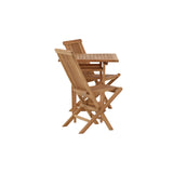 Keňa - Skládací stůl - Přírodní - Teak - 70*70 cm +Keňa skládací židle bez područky - Teak _2