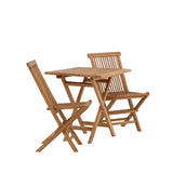 Keňa - Skládací stůl - Přírodní - Teak - 70*70 cm +Keňa skládací židle bez područky - Teak _2