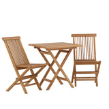Keňa - Skládací stůl - Přírodní - Teak - 70*70 cm +Keňa skládací židle bez područky - Teak _2