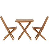 Keňa - Skládací stůl - Přírodní - Teak - 70*70 cm +Keňa skládací židle bez područky - Teak _2