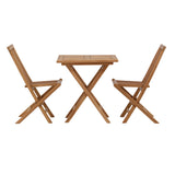 Keňa - Skládací stůl - Přírodní - Teak - 70*70 cm +Keňa skládací židle bez područky - Teak _2