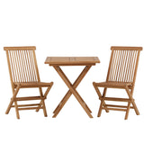 Keňa - Skládací stůl - Přírodní - Teak - 70*70 cm +Keňa skládací židle bez područky - Teak _2
