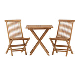 Keňa - Skládací stůl - Přírodní - Teak - 70*70 cm +Keňa skládací židle bez područky - Teak _2