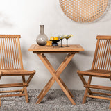 Keňa - Skládací stůl - Přírodní - Teak - 70*70 cm +Keňa skládací židle bez područky - Teak _2