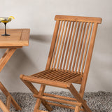 Keňa - Skládací stůl - Přírodní - Teak - 70*70 cm +Keňa skládací židle bez područky - Teak _2