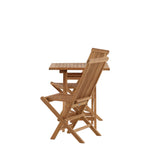 Keňa - Skládací stůl - Přírodní - Teak - 70*70 cm +Keňa skládací židle bez područky - Teak _2