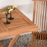 Keňa - Skládací stůl - Přírodní - Teak - 70*70 cm +Keňa skládací židle bez područky - Teak _2