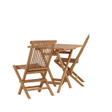 Keňa - Skládací stůl - Přírodní - Teak - 70*70 cm +Keňa skládací židle bez područky - Teak _2