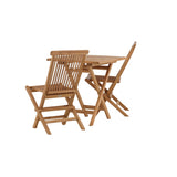 Keňa - Skládací stůl - Přírodní - Teak - 70*70 cm +Keňa skládací židle bez područky - Teak _2