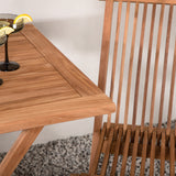 Keňa - Skládací stůl - Přírodní - Teak - 70*70 cm +Keňa skládací židle bez područky - Teak _2
