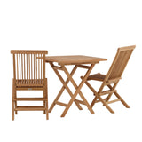 Keňa - Skládací stůl - Přírodní - Teak - 70*70 cm +Keňa skládací židle bez područky - Teak _2